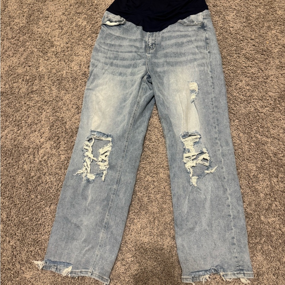 PinkBlush Distressed Maternity Jeans